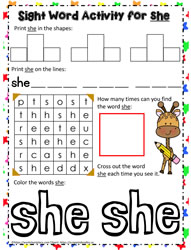 Sight Word she